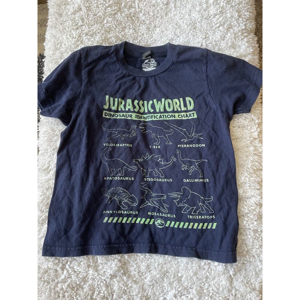 Universal Studios Kids Sz. S “ Jurassic World” Blue Tee. Fun